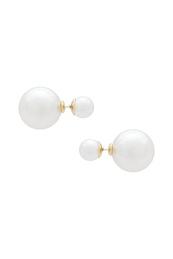 view 2 of 2 DOUBLE PEARL イヤリング in Ivory