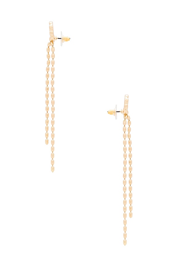 view 2 of 2 Ribbon Drop Earrings in Gold