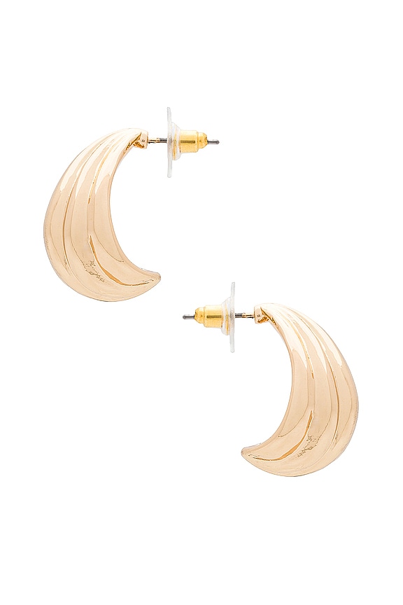 view 2 of 2 Shell Hoop Earrings in Gold