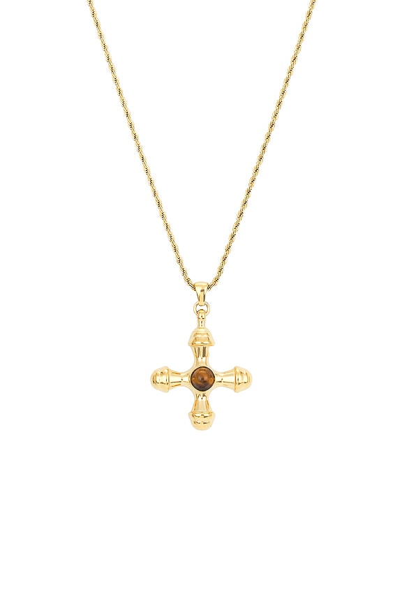 view 2 of 2 Cross Pendant Necklace in Brown