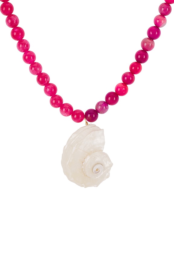 view 2 of 2 Beaded Shell Necklace in Pink