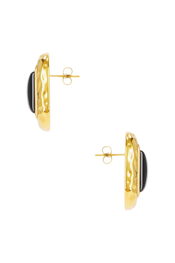 view 2 of 2 À CLOUS SQUARE GEM in Gold & Black