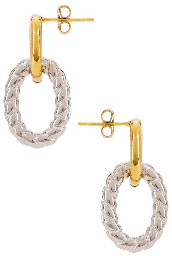 view 2 of 2 PENDIENTES LARGOS NAOMI in Silver & Gold