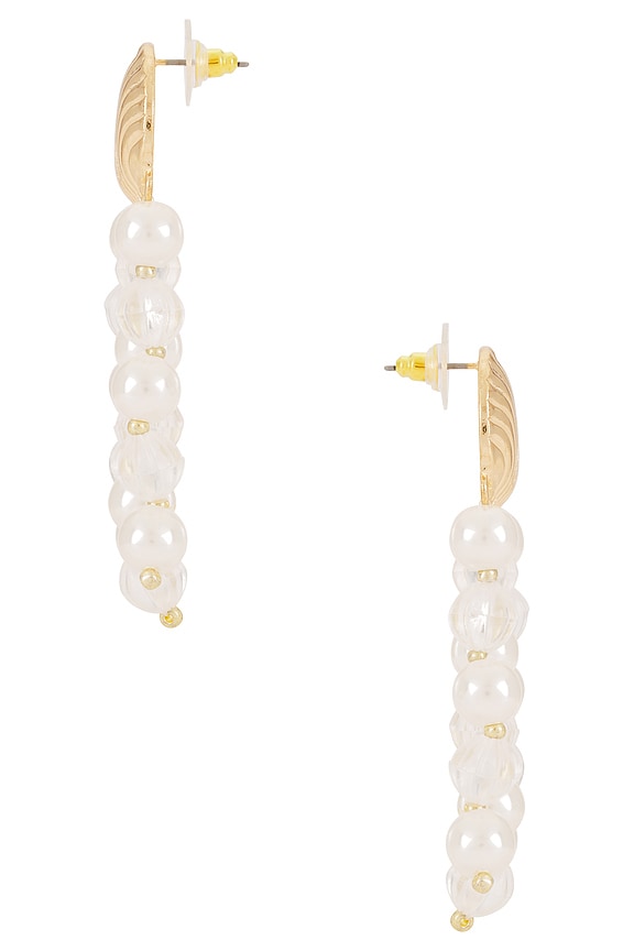 view 2 of 2 Isla Pearl Drop Earrings in Gold