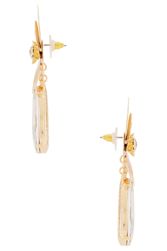view 2 of 2 Iris Floral Earrings in Gold