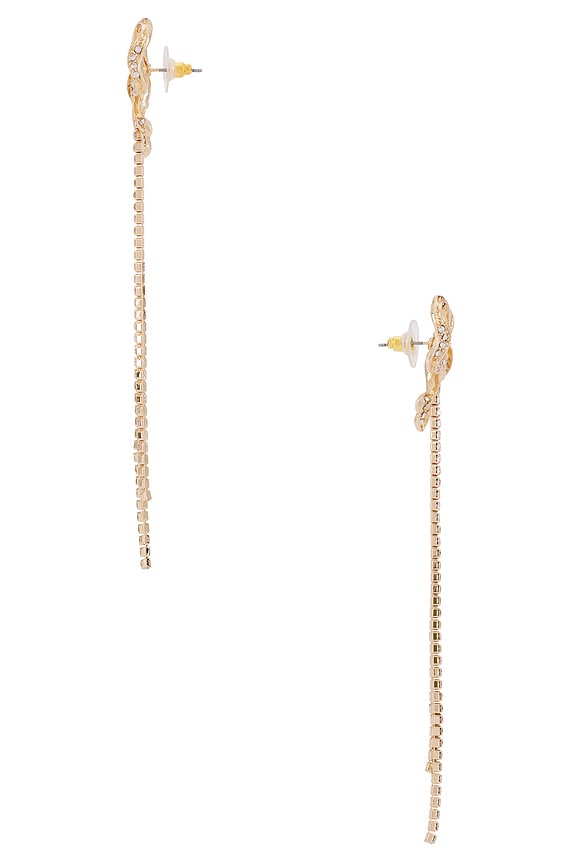 view 2 of 2 Cosette Drop Ribbon Earrings in Gold