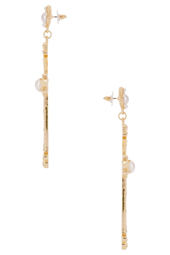 view 2 of 2 Grace Drop Cross Earrings in Gold