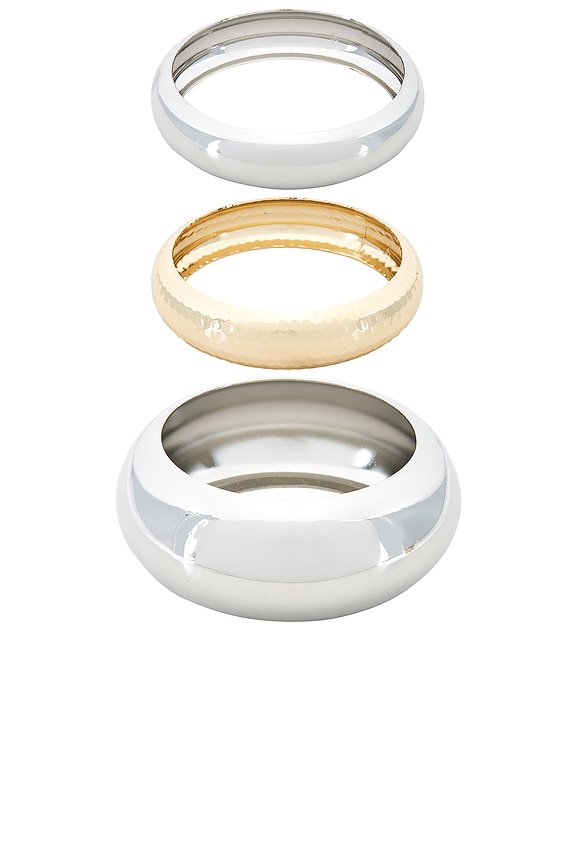 view 2 of 2 Aubrey Bangle Set in Gold & Rhodium