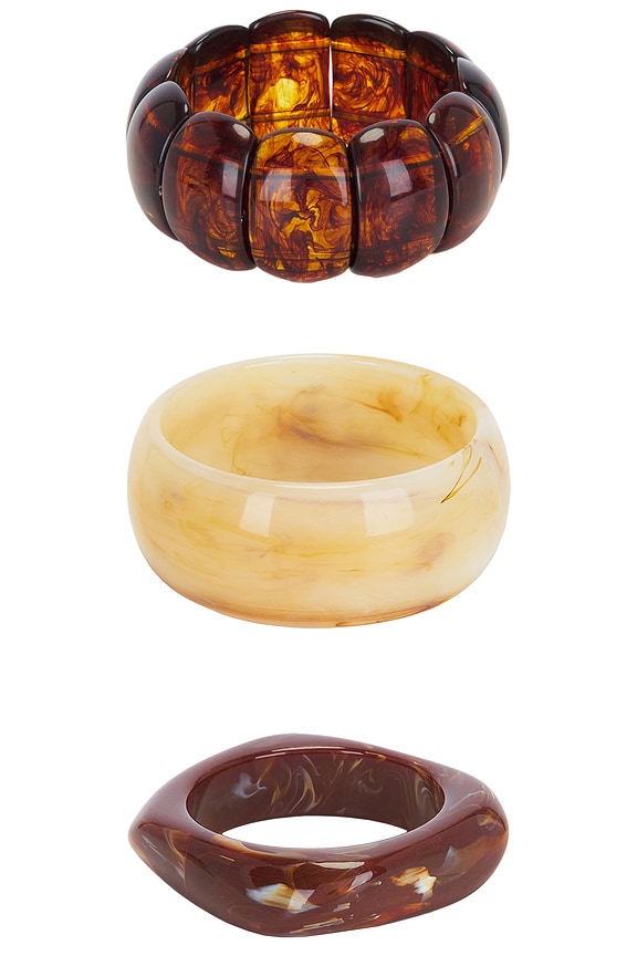 view 2 of 3 Bangle Bracelet Set Of 3 in Multi