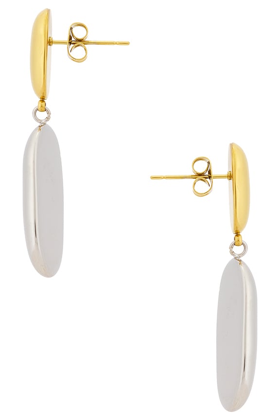 view 2 of 2 PENDIENTES LARGOS DROPLET in Two Tone