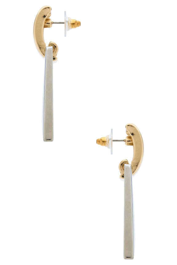 view 2 of 2 PENDIENTES LARGOS MEZI in Gold & Silver