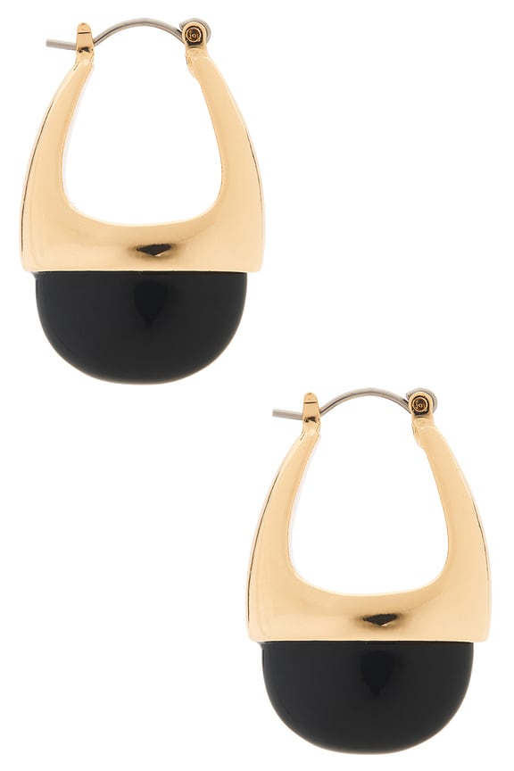 view 2 of 3 Mez Drop Hoop Earrings in Black