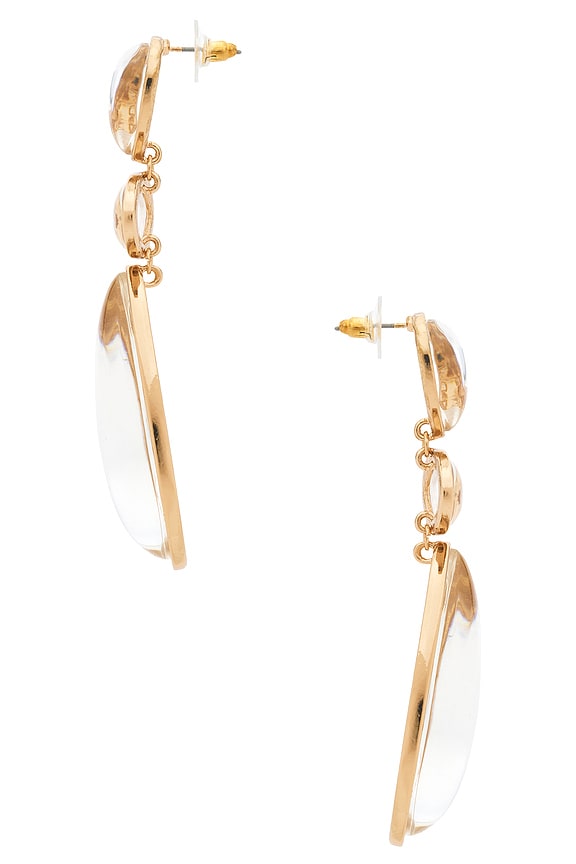view 2 of 2 Aqua Drop Earrings in Gold & Clear