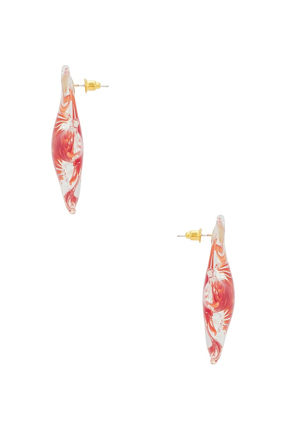view 2 of 2 Glass Tide Earring in Orange & Clear