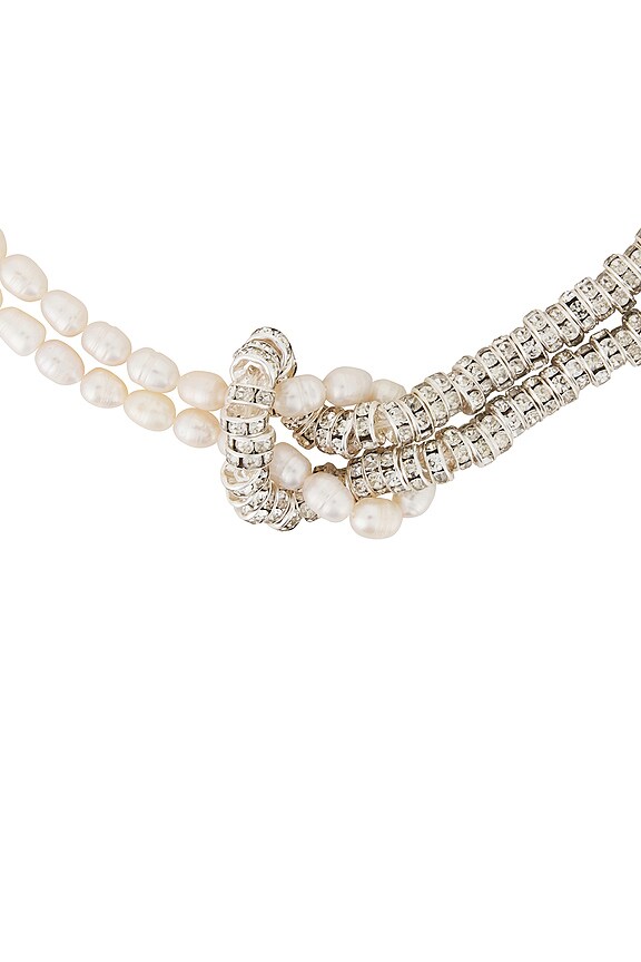 view 2 of 3 ネックレス in Faux Pearl, Silver & Crystals
