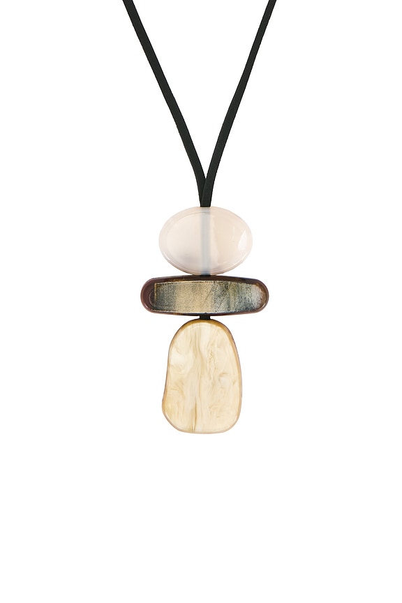 view 2 of 3 Amalfi Drip Necklace in Pink & Multi Brown