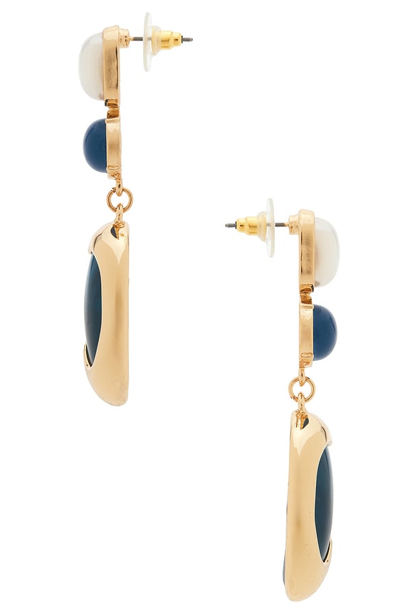 view 2 of 2 PENDIENTES LARGOS DOLORIS in Gold & Teal