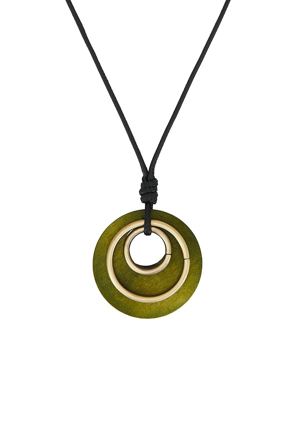 view 2 of 3 Divie Cord Necklace in Green, Gold, & Black