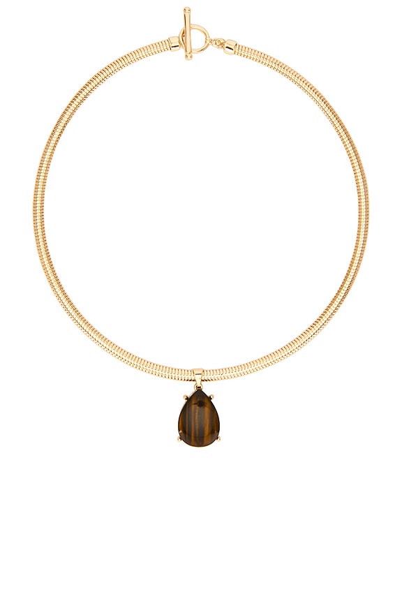 view 1 of 3 Necklace With Brown Pendant in Gold & Brown