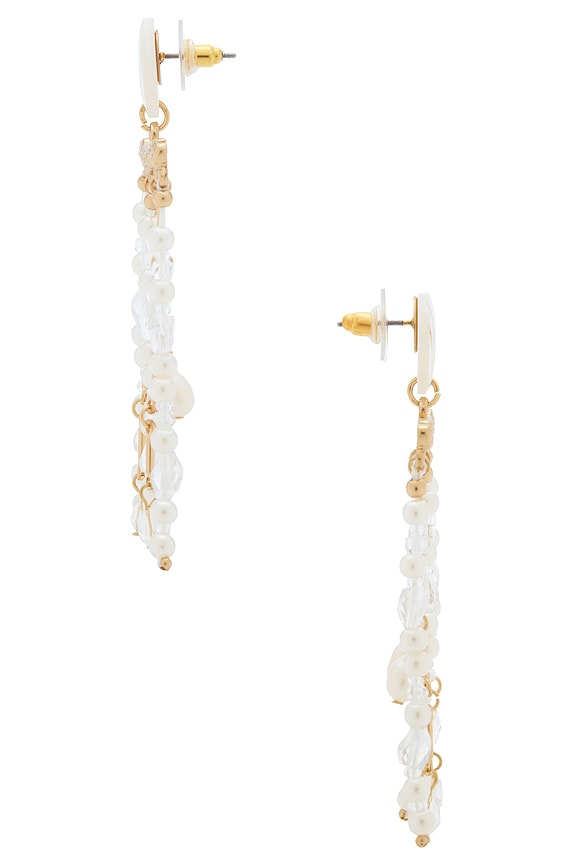 view 2 of 2 Shell Dangle Earrings in Gold & White