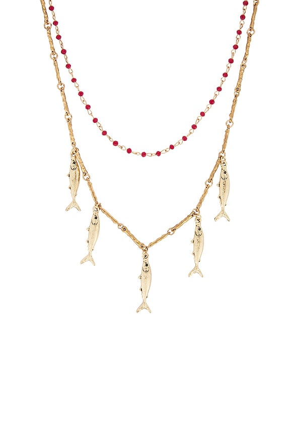 view 2 of 3 COLLIER À PLUSIEURS RANGS in Gold & Red