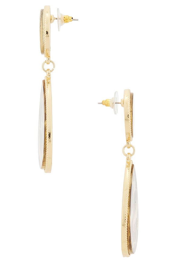 view 2 of 2 BOUCLES D'OREILLES PENDANTES TEARDROP in Gold & Brown