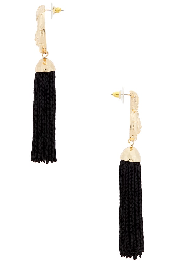 view 2 of 2 Elegant Tassel Earrings in Black