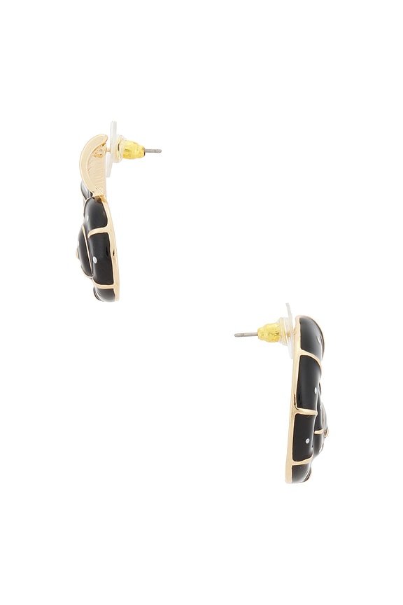 view 2 of 2 PENDIENTES DE TACHUELA SPIRAL in Gold & Black