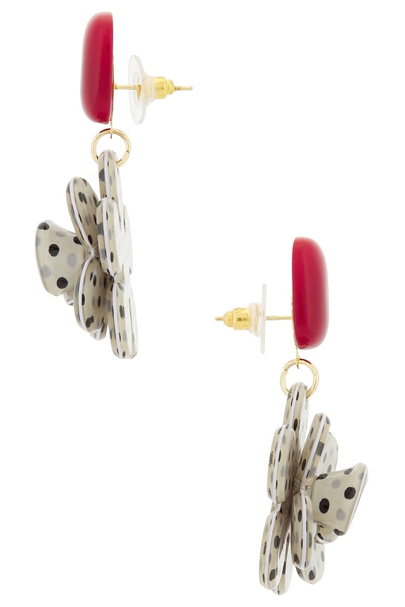 view 2 of 2 Whimsical Drop Earrings in Gold & Red
