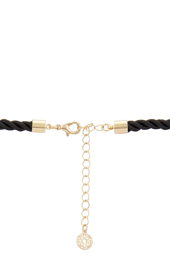 view 2 of 3 Bold Shell Pendant And Long Tassel Accent Statement Necklace in Black & Clear