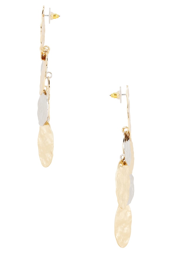 view 2 of 2 Honey Dangle Statement Earrings in Two Tone