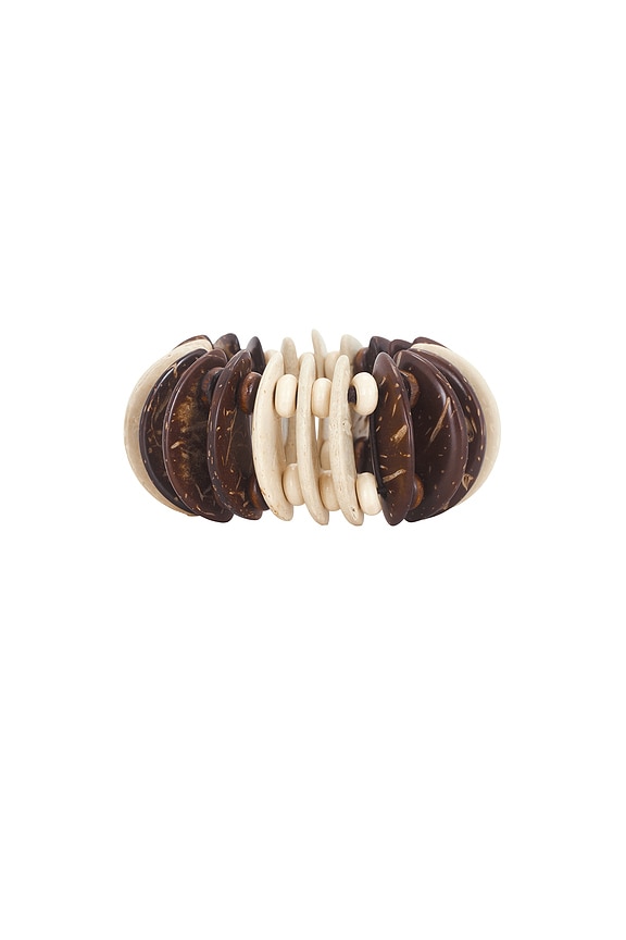 view 2 of 3 Bones Stretch Cuff in Brown & White