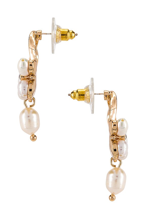 view 2 of 2 Pearl Drop Earrings in Gold