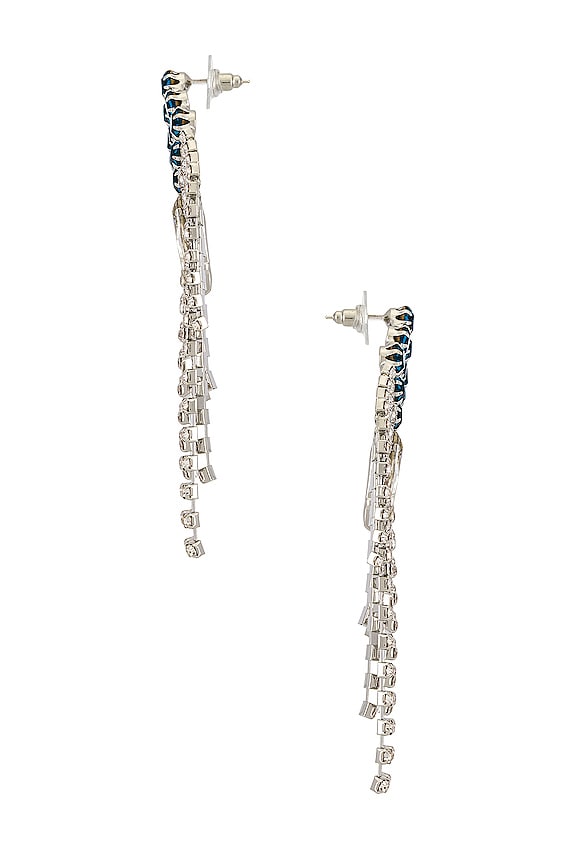 view 2 of 3 Laurent Duster Earring in Silver & Blue