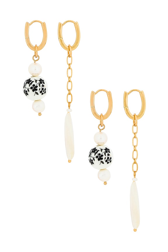 view 2 of 2 Huggie Earrings Set in Gold