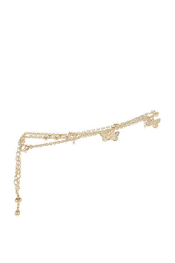 view 2 of 3 Butterfly Anklet in Gold