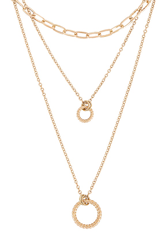 view 2 of 2 Circle Layer Necklace in Gold