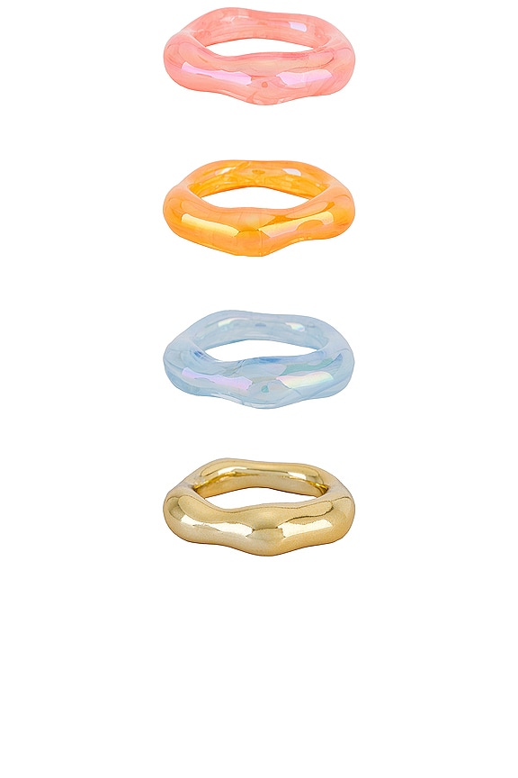 view 1 of 3 Orange Pastel Ring Set in Multi