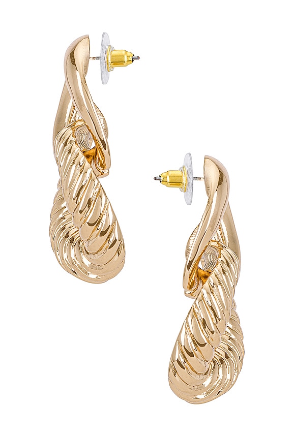 view 2 of 2 PENDIENTE DOUBLE DELUXE in Gold