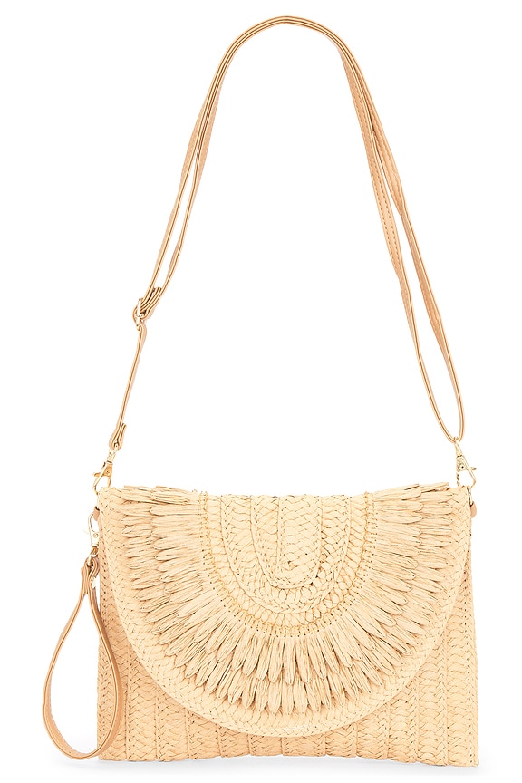 view 1 of 5 POCHETTE WOVEN CLUTCH BAG in Tan