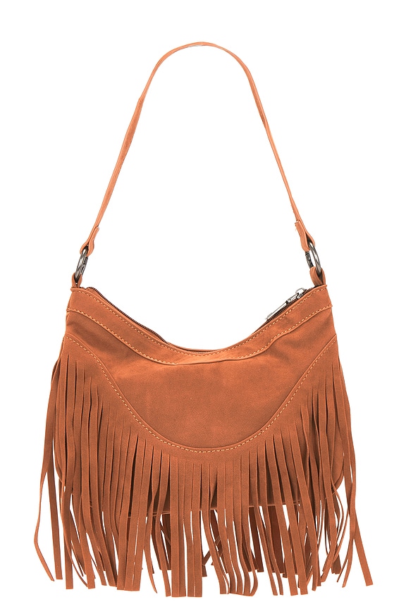 view 2 of 5 Faux Nappa Suede Shoulder Bag in Light Brown