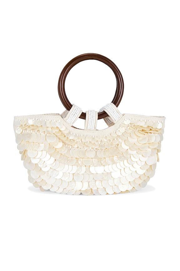 view 2 of 4 Pearl Top Handle Bag in Iridescent Ivory