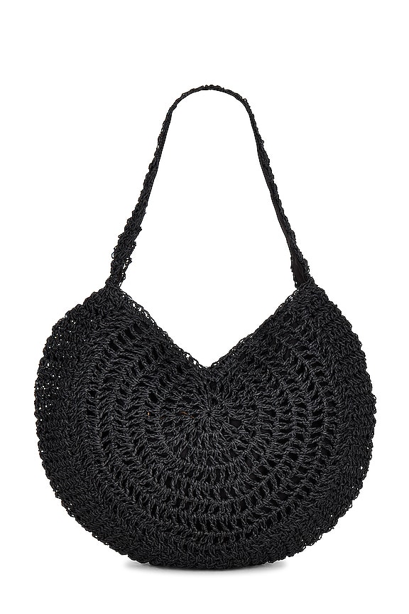 view 1 of 4 Round Straw Tote in Black