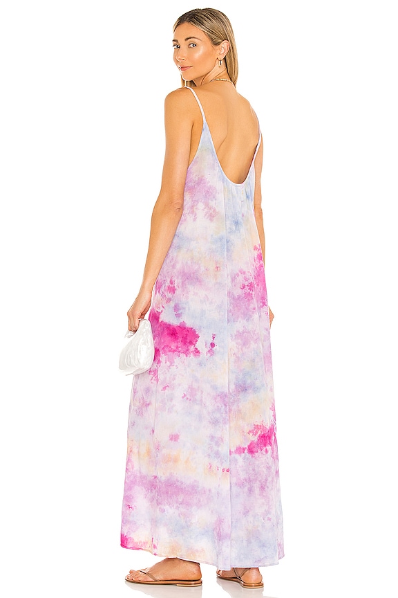 view 1 of 3 Tulum Core Cotton Low Back Maxi Dress in Wildflowers Tie Dye