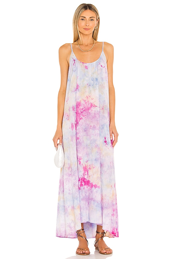 view 2 of 3 Tulum Core Cotton Low Back Maxi Dress in Wildflowers Tie Dye