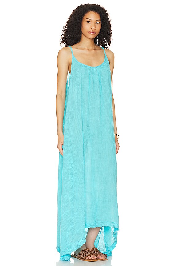 view 2 of 3 Tulum Low Back Maxi Dress in Pool