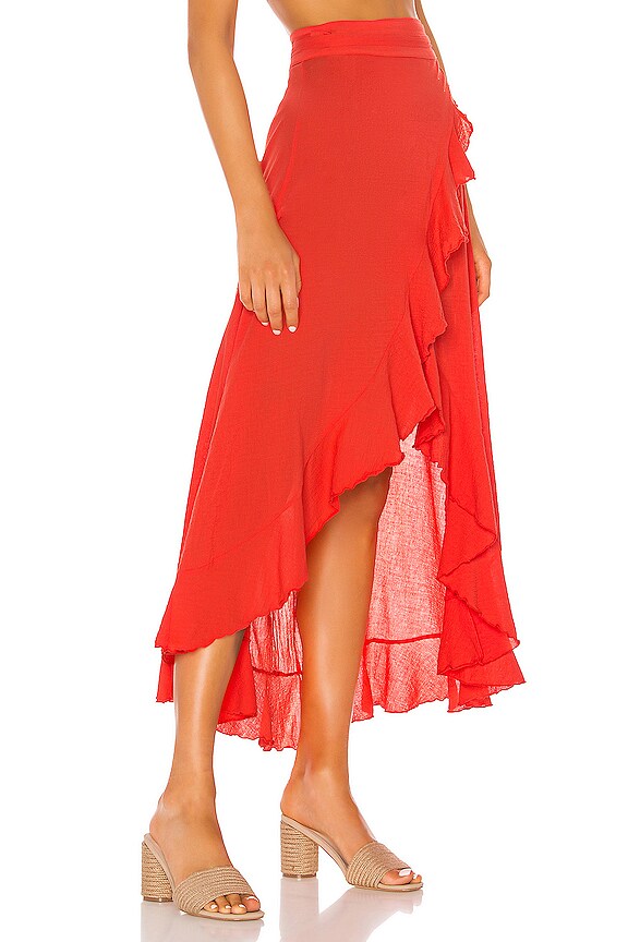 view 2 of 4 Solana Wrap Skirt in Dahlia