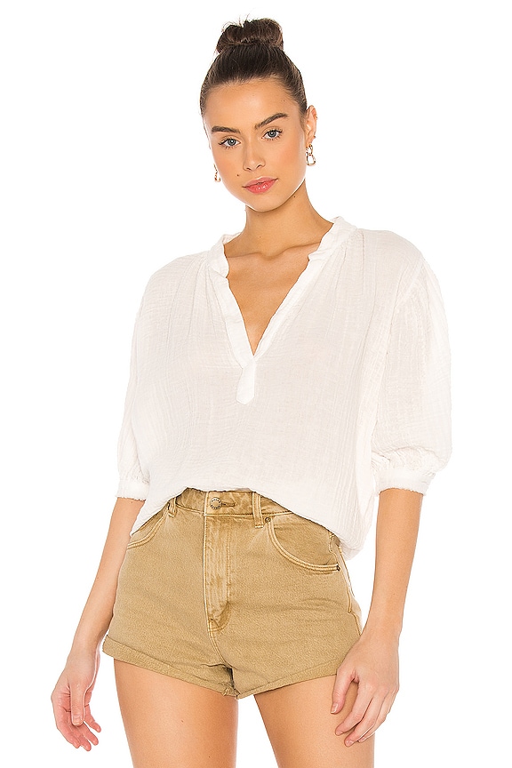 view 1 of 4 Biarritz Puff Sleeve Top in White