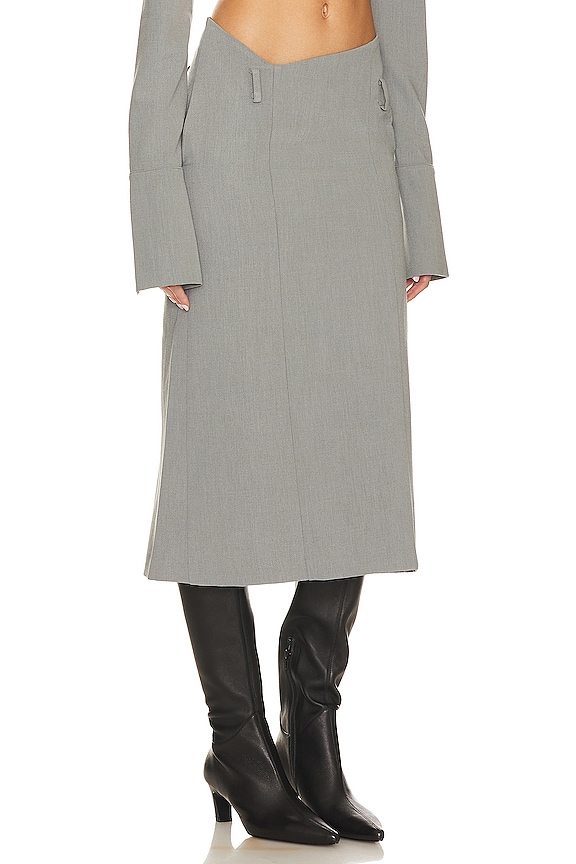 view 2 of 4 Dipped Waist Pencil Skirt in Grey