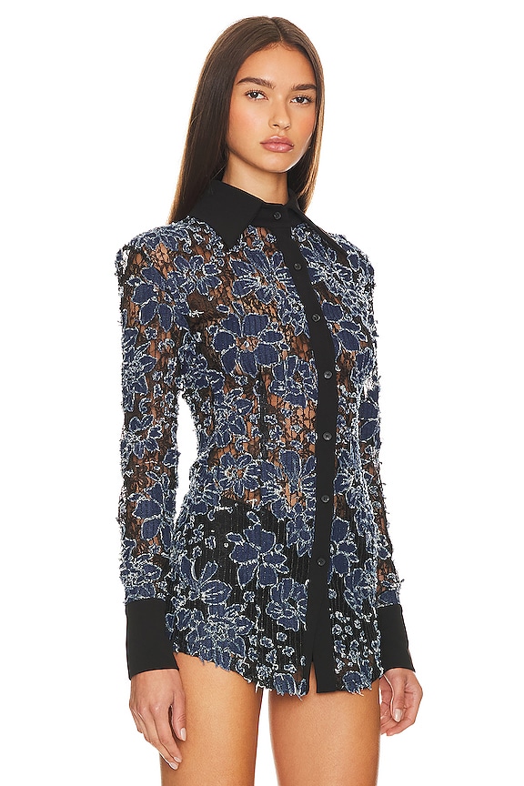 view 2 of 5 Denim Lace Shirt in Black